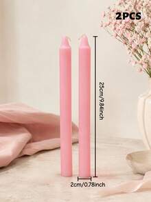 2/4PCS, Sweet Style Pink Pointed Glossy Long Rod, Scented Long Rod Candles, 0.78*9.84 Inches Pink Long Rod Candles, Suitable For Home Decoration, Tabletop Decorations, Birthday Gifts, Gift Box Set, Holiday Ornaments - Multiple Styles - View 11