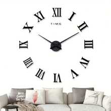 Acrylic Wall Clock, Vintage Roman Numeral & Pointer Design, Asymmetrical Shaped Panel, DIY Decoration Easy Installation (No Tools Required), Suitable For Office And Other Locations - 1PC - View 6