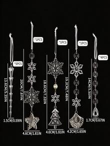 Set 12 Buah Ornamen Gantung Natal Akrilik Bening, Liontin Anti Pecah Berbentuk Kepingan Salju, Bintang, Es, dan Pohon, Dekorasi Liburan Bening Kristal untuk Pohon Natal, Dekorasi Pesta Liburan Musim Dingin di Rumah - MultiWarna - View 9