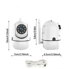 Camera an ninh không dây trong nhà 360° toàn cảnh, hồng ngoại nhìn đêm, điều khiển từ xa qua điện thoại WiFi, 1080P HD, kết nối WiFi 2.4G, đàm thoại hai chiều, màn hình giám sát an ninh thông minh - trắng - Xem 3