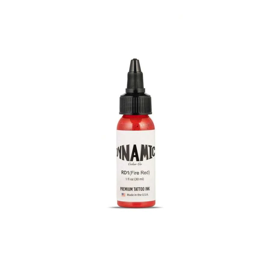 DYNAMIC COLOR CO Dynamic Color RD2 Chinese Red Tinta para Tatuaje 30 ml, Pigmento Rojo Intenso para Uso Profesional