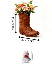 Western Cowboy Boot Shaped Pencil Holder, Handmade Vintage Desktop Storage Organizer, Country Style Desktop Decor Container, Suitable For Home, Office, School, Cute Holiday Gift, Perfect For Western Theme Decor - Multicolor - View 10