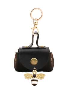 Mini Handbag Keychain Features A Bee Charm Accessories Series, Coin Wallet,Portable Small Bag Pendant,For Change,Earphone,Coins,Lipstick,Travel Essential - Multicolor - View 16