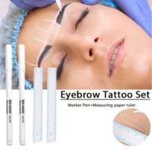 1pc White Eyebrow Skin Marking Pen With Measuring Ruler And Micro-Positioning - White - View 1