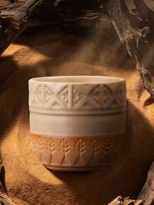 1 Pc Boho Ceramic Coffee Cup, 250ml/8.45oz Rustic Embossed Geometric Tree Pattern Tumbler Mug For Espresso Arabic Coffee Latte Cappuccino Iced Coffee Tea Water, Home Kitchen Office Tabletop Decor, Gift For Coffee Lovers Housewarming Birthday Holiday - Multicolor - View 10