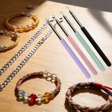 1pc Fashionable Stainless Steel Quick-Wear Jewelry Bracelet & Necklace Hook Tool, Wrist Fixing Accessory, Easy To Put On And Take Off Jewelry Effort-Saving Tool Helper Stick - Multicolor - View 5