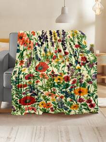 Soft & Comfortable Exquisite Printed Cute Animal Blanket, 2D Flat Print Pattern Multi-Purpose Blanket For Sofa, Bed, Outdoor Camping, Leisure, Home, Picnic, Travel, All Seasons, Modern Style, Polyester, Machine Washable - Multicolor - View 3