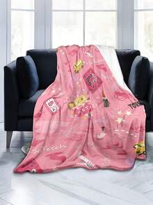 1pc Modern Style Soft & Comfortable Blanket, Minimalist Cool Design, Multi-Purpose Throw For Sofa, Bed And More, Outdoor Camping Leisure Blanket, Suitable For Home, Picnic, Travel, All Seasons Comfort, 280gsm Polyester, Machine Washable - Multicolor - View 4