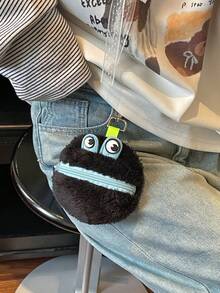 可愛小怪獸毛絨零錢包 卡通大眼睛掛飾收納包 耳機收納袋 背包掛飾 零錢袋 背包吊飾 背包掛飾包 - 彩色 - 查看 8