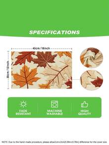 4pcs,6pcs,Autumn Harvest Pumpkin Thanksgiving Table Placemats,Rectangular Tablecloth,Washable,Suitable For Family Dinner,Coffee Table,Durable Kitchen And Dining Room Decor,Table Decoration Party And Scene Decoration,Home Decor - Multicolor - View 4