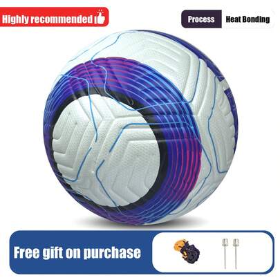 1 pieza Balón de fútbol No.5 de alta calidad con costura térmica sin costuras, PU reforzado de alta calidad para durabilidad y resistencia al desgaste. Trayectoria de vuelo estable y precisa. Un producto dos en uno para competiciones y entrenamientos de adultos, que satisface diversas necesidades de uso en el campo.