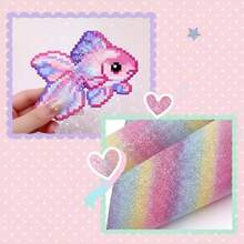 48 Colors 2.6mm Perler Beads Craft Kit, Includes 1 Pegboard, 1 Gradient Glitter Heat Transfer Fabric, Ironing Paper, Keychain, Plate, Tweezers Accessories, Suitable For DIY Handmade Creative Jewelry, Pixel Art, Handmade Decoration And Creative Projects, Applicable For Handmade Crafting To Enhance Imagination And Hands-On Ability, Christmas, Birthday Gift (Accessories Color Randomly Shipped) - Multicolor - View 8
