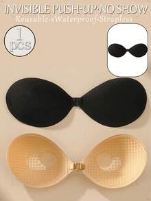 2pcs Reusable Silicone Adhesive Push-Up Bra, Strapless Invisible Self-Adhesive Nipple Covers, Suitable For Backless Evening Gowns - Multicolor - View 13
