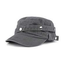 MESHUOKAI 1pc Vintage Rivet Washed Flat Cap, Niche American Retro Beret, Oversized Hat, Distressed Worn Style - Multicolor - View 12