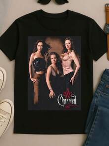 Charmed_Halliwell_Sisters_Retro_Graphic_Tee - 黑色 - 查看 1