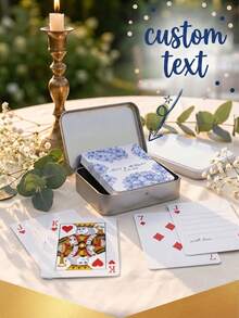 Personalized Floral Custom Playing Cards Set (54 Cards) With Metal Gift Box, Custom Name & Date Keepsake, Wedding Guestbook Alternative And Reception Party Game, Fun Family Tabletop Entertainment, Ideal Anniversary Gift For Newlyweds, Friends And Family - Multicolor 1 - View 1