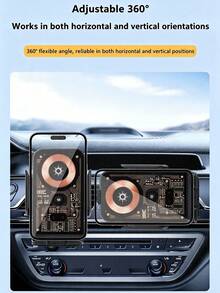 Dudukan Ponsel Mobil Nirkabel Otomatis, Dudukan Ventilasi Udara, Pengisi Daya Nirkabel, Braket Navigasi Mobil Universal Rotasi 360° untuk Smartphone - D18 - View 5