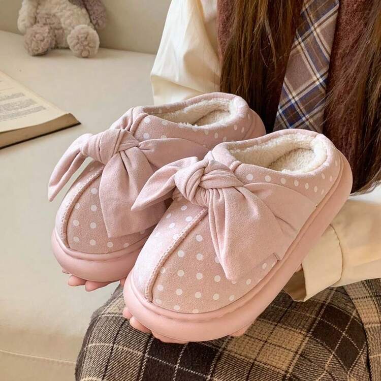 2026 New Winter Plush Slippers, Thick Sole Indoor Home Slippers For Women, Comfortable And Warm - Pink - View 4