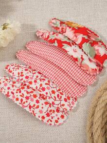 6pcs Pastoral Floral Print Water Drop Hair Clips, Gentle Lace Side Clips, Versatile Daily Decorative Hair Accessories - Mixed color - View 10