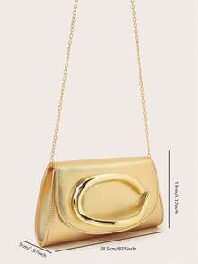 REMANLAND Tas Clutch Wanita Besar Elegan dari Bahan PU dengan Rantai yang Dapat Dilepas, Cocok untuk Pernikahan, Pesta, Perjamuan, dan Acara Lainnya, Kencan Malam - Emas - View 8