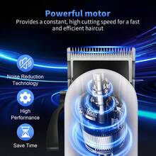 HIENA Professional Electric Hair Clipper Digital Display Cordless Hair Trimmer USB Type-C Charging Hair Clipper With Limit Combs Home Haircutting Tool Men's Gift - View 7