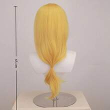 Long Blonde Yellow Color Wigs Heat Resistant Synthetic Hair Halloween Party Wig Anime Twilight Applejack Cosplay Wig - Gold - View 5