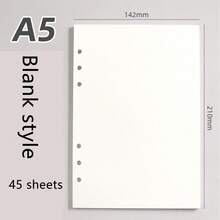 A5 6-Ring Transparent PVC Loose Leaf Notebook, Replaceable Loose Leaf Diary, Includes Lined/Grid/Blank Refill Paper And Loose Leaf Pockets, DIY Planner Storage Notebook, School Office Stationery - A5 - View 7