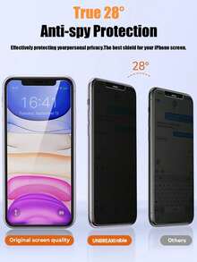 2pcs Non-Full Screen Tempered Glass Privacy Screen Protector, Protects Screen From Peeking, Does Not Affect Dynamic Island Face ID, High Hardness Anti-Scratch, Anti-Drop, Resists Fingerprints And Oil Stains, Compatible With IPhone Ultra/18 Pro Max/18 Pro/18/17e/17 Pro Max/16 Pro Max/15 Pro Max/14 Pro Max/13 Pro Max/12 Pro Max/17 Pro/16 Pro/15 Pro/14 Pro/17 Air/16/15/14/13/12/11 And Other Series. - Black - View 6