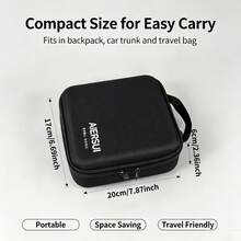 Tas Pelindung Power Bank EVA Keras dengan Tali Tangan, Tas Penyimpanan Aksesori Digital Tahan Guncangan dengan Resleting Ganda untuk Kabel Pengisi Daya, Charger, Headphone, - Hitam - View 4