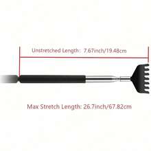 1pc Portable Retractable Metal Stainless Steel Back Scratcher, Practical Party Gift, Suitable For Adults, Elderly, Pets, Gua Sha Massage Tool - Multicolor - View 2