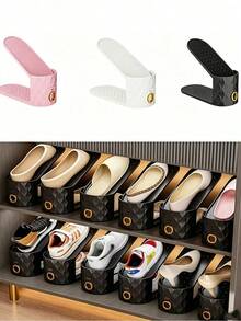 20pcs Adjustable Shoe Rack, Space-Saving Shoe Stacking Rack, Suitable For Closet And Shoe Cabinet, Double-Layer Shoe Storage Rack, Suitable For Sneakers, Flats And High Heels - White - View 6