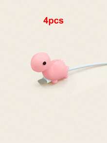 1pc Dinosaur Design Data Cable Protector Charger Protector - Pink - View 6