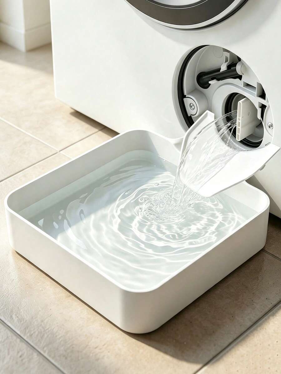 Universal Washing Machine Water Tray And Drainage Guide Plate, Front-Load Washing Machine Anti-Overflow Tray, Washing Machine Outlet Leak-Proof Water Collection Box, Effectively Prevents Laundry Room Floor Leaks, Practical Home Bathroom Accessory