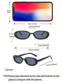 2 Pairs Women's Oval Frame Fashion Glasses, Classic Fashion Glasses Suitable For Daily Life And Summer Travel - Multicolor - View 2