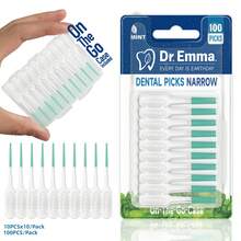 100pcs Original Dental Picks Narrow Medium Wide Mint Soft Rubberized Tooth Picks Easy To Use Brush - Multicolor - View 11