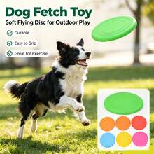 Pet Supplies, Silicone Soft Flying Disc, Durable And Bite-Resistant Flying Disc, Dog Training Toy, Suitable For All Breeds Of Dogs To Play - Multicolor - View 1