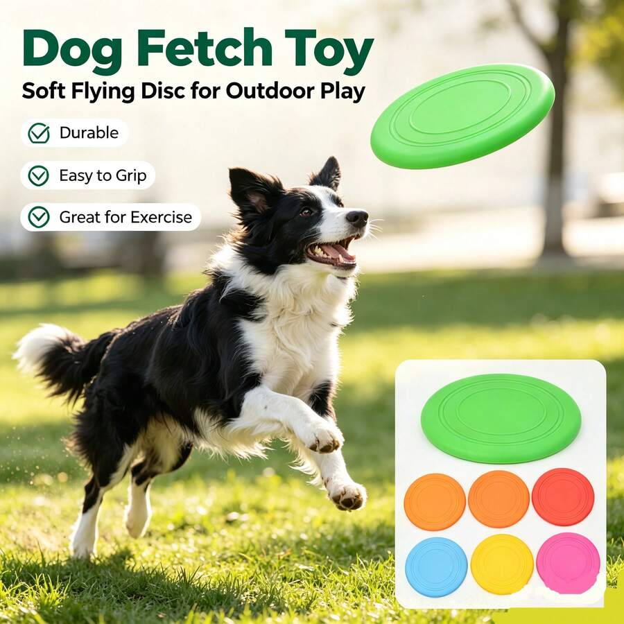 Pet Supplies, Silicone Soft Flying Disc, Durable And Bite-Resistant Flying Disc, Dog Training Toy, Suitable For All Breeds Of Dogs To Play - Multicolor - View 1