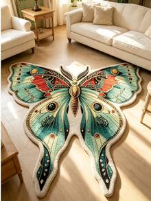 1pc Green Butterfly Rug, Girly Carpet, Thickened Carpet, Decorative Rug, Bedroom Decor, Small Rug, Home Decor, Living Room Carpet, Bedroom Carpet, Living Room Home Decor, Outdoor Rug - Mint Green - View 2