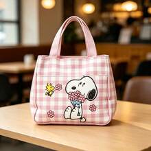1pc Snoopy Cartoon Pattern Canvas Tote Bag, Large Capacity Shoulder Bag, Casual Daily Commute School Handbag, Perfect Gift For Birthday, Valentine's Day, Back To School, Graduation Ceremony - Multicolor - View 4