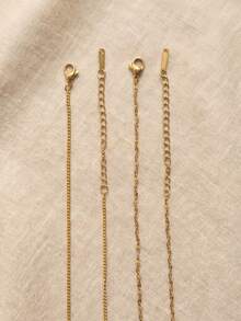 Juego de 2 collares de acero inoxidable con colgante de sol a prueba de decoloración, collares de doble cadena apilables con cuentas de colores, joyería de moda para mujer, regalo - Multicolor - Ver 7