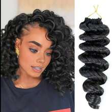 Women's 20 Inch Deep Wave Synthetic Hair Extensions Hair Curtain Hair Tie Wig Hair Accessory - Coffee Brown - View 10