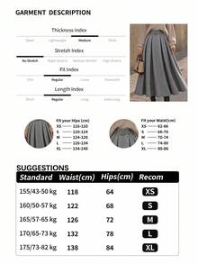 EARO Women's High Waist Gray Skirt, Elegant Casual Style Spring - Grey - View 9