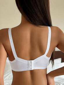 DAZY 1pc Women's Wireless Breathable Seamless Adjustable Strap Comfortable Leisure Bra - White - View 4