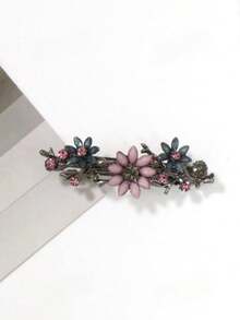 1pc Women's Vintage Elegant Fashion Rhinestone Simple Versatile Spring Hair Clip - Multicolor - View 5