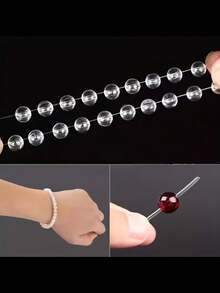 1 Roll Flexible Transparent Beaded Rope - 0.5mm Elastic Line, Suitable For DIY Jewelry Making, Keychains, Bracelets And Necklaces - Smooth Stretchable Beading Wire, Designed For Bead Artists, Durable Handmade Material, DIY Craft Material, Valentine's Day, Children's Day, Christmas - A - View 5