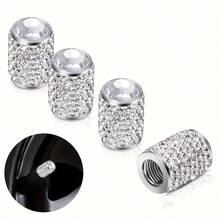 2pcs Car Rhinestone Tire Valve Stem Caps, Shiny Crystal Tire Valve Caps, Sparkling Gemstone Universal Car Tire Valve Caps Suitable For Cars, SUVs, Motorcycles, Bicycles, Trucks - Multicolor - View 6