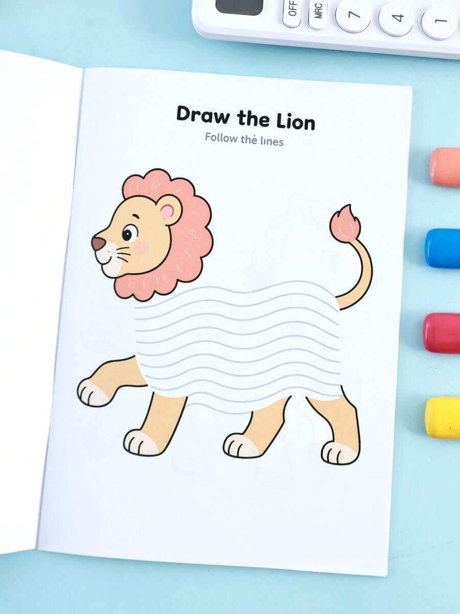 Children's Pen Control Training Book, Fun Animal Line Writing Practice Book, Back To School Learning Supplies, Graduation Season Coloring And Writing Practice Workbook, Teacher Reward Small Gift