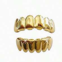 1 buah HIPHOP Hip Hop Teeth Grillz Gigi Tajam Berlapis Emas Dekorasi Gigi - MultiWarna - View 3