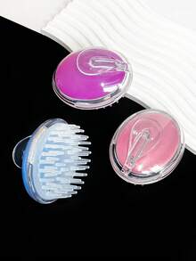 1PC Silicone Shampoo Brush, Scalp Massager And Hair Cleaning Brush For Shower And Bath, Head Body Relaxation Massage Comb, For Home Use And Daily Hair Care - Multicolor - View 6