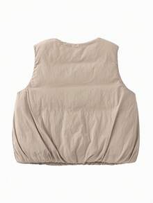 mini bala Autumn Winter Unisex Baby Padded Vest Water Repellent Antibacterial Anti‑Mite Machine Washable Outerwear - Camel - View 5